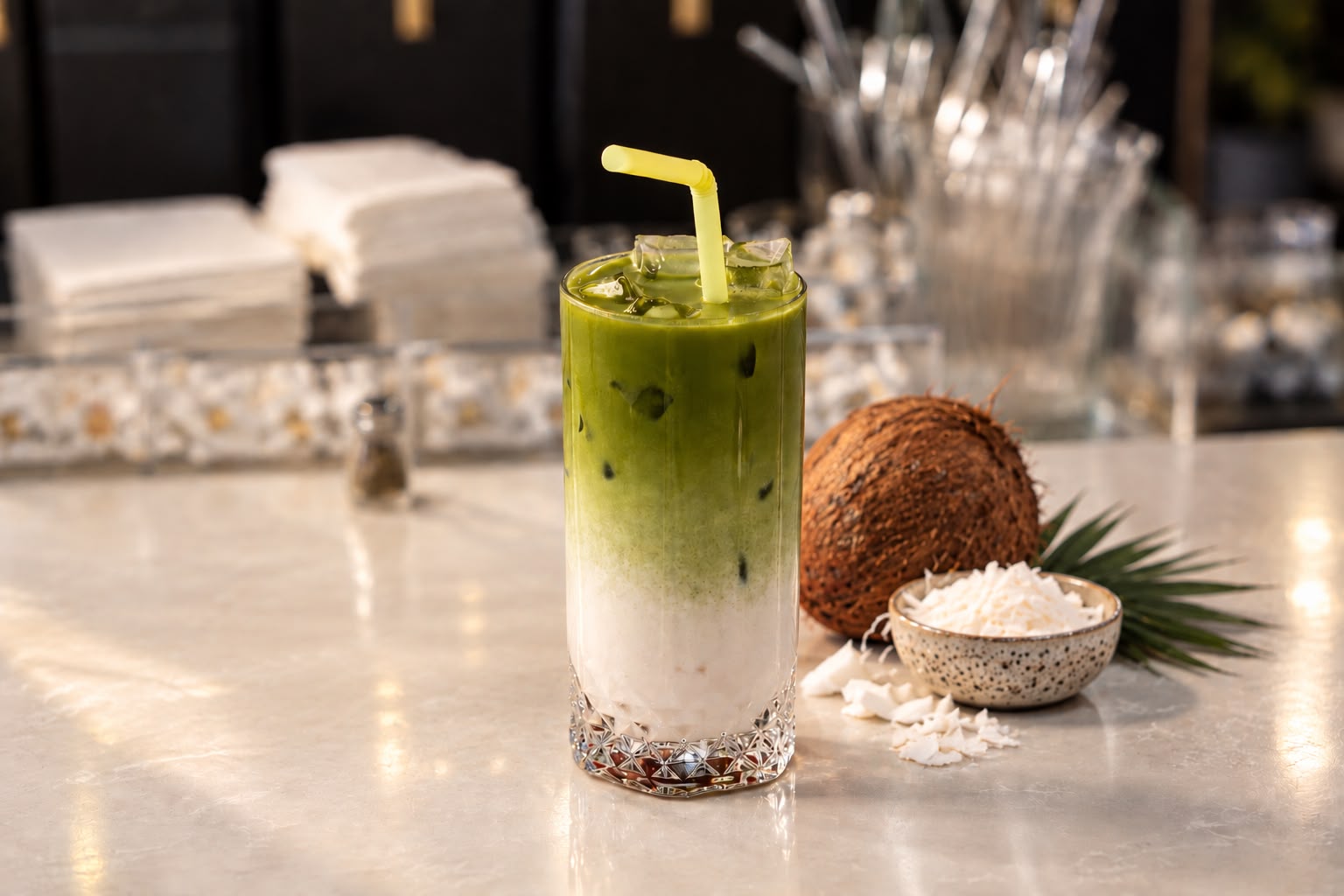 ICED COCONUT MATCHA LATTE