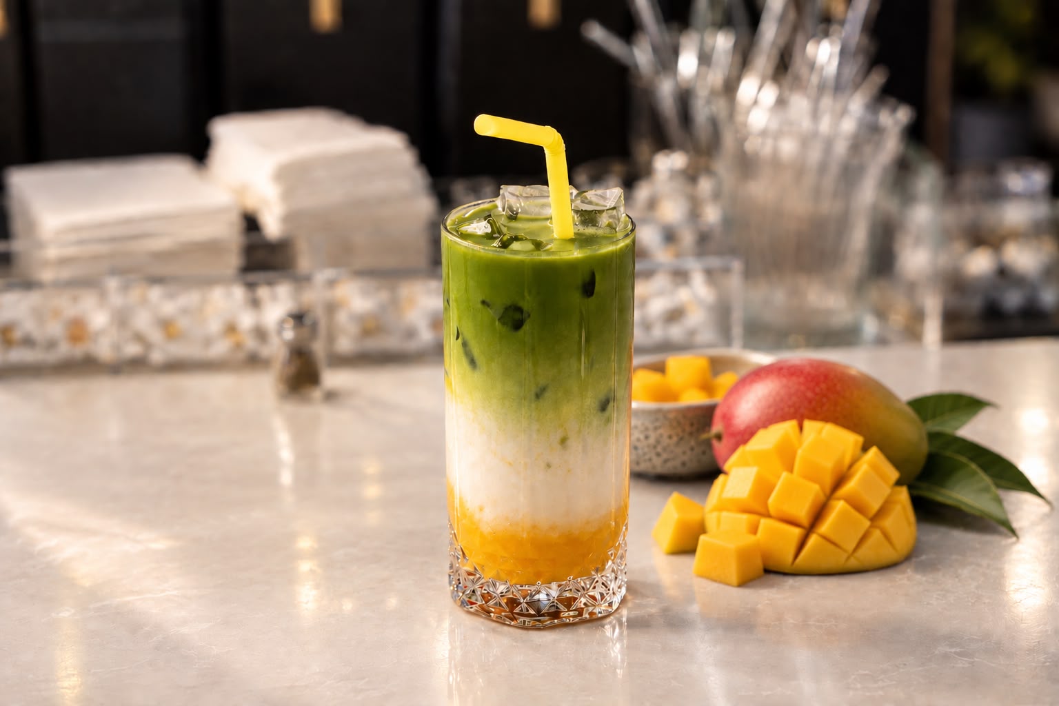 ICED MANGO MATCHA LATTE